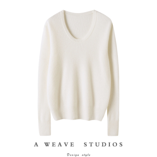 女套衫 适度撩人～老客Bi入春夏宽松舒适百搭V领长袖 羊绒针织衫