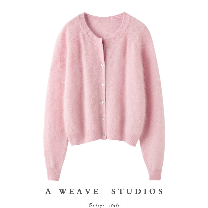 闭眼入就对了！轻奢拉绒山羊绒开衫花粉色温柔气质毛衣小薄开衫女,女装/女士精品,羊绒衫,淘宝优惠券,粉丝福利购,淘宝优惠卷