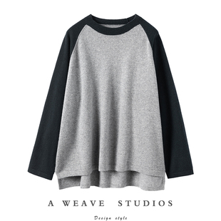 女纯羊绒毛衣宽松慵懒风新款 休闲风蓝灰色羊绒衫 太优秀了 尖货