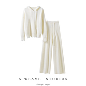 重磅1000克 连帽羊绒衫 女卫衣羊绒裤 特别撑气场 女外穿羊绒套装