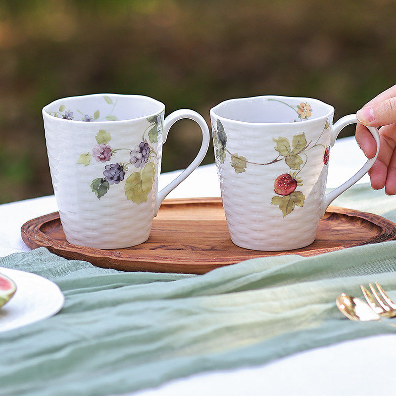 日本Narumi鸣海露西花园骨瓷碗碟盘双人餐具套装六件套新婚礼物