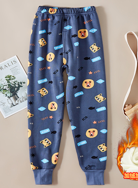 儿童加厚加绒保暖裤男童女童秋裤单条宝宝中大童打底衬线裤秋冬季