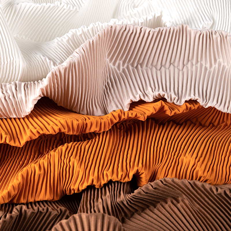 秋日橙色褶皱布料幼儿园环创皱纹布表演区小舞台背景布料