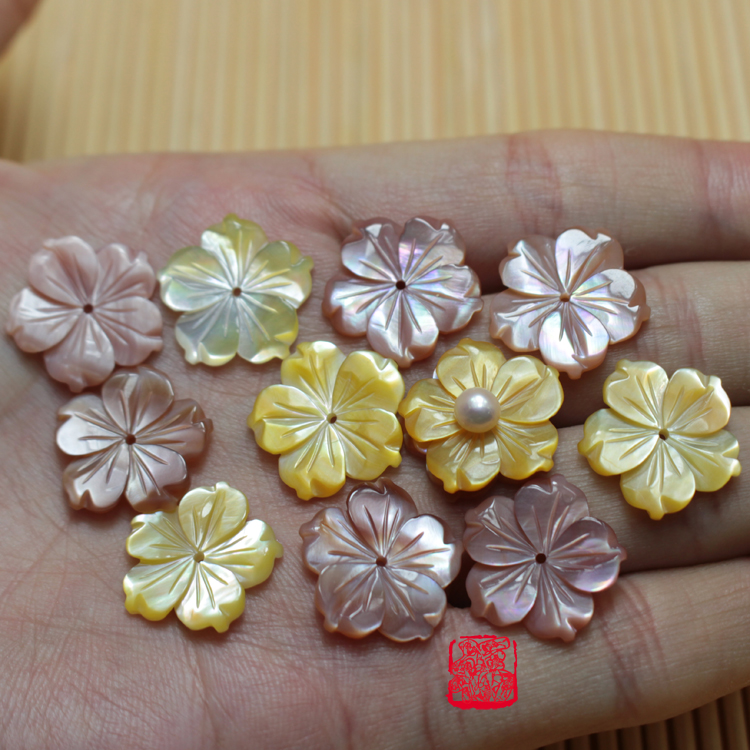 diy发簪耳饰贝壳花