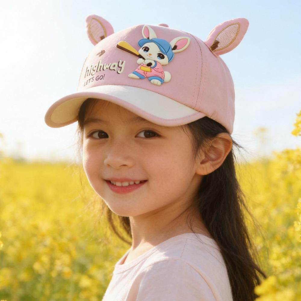 ins潮儿童棒球帽2-6岁男女童韩版可爱卡通兔子遮阳帽一手货源批发