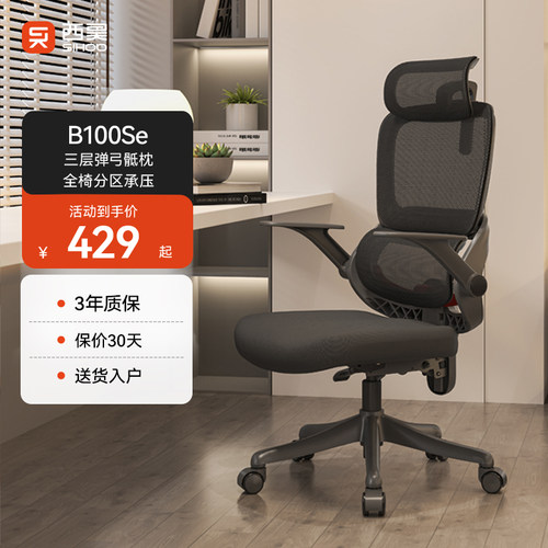 西昊B100Se电脑椅家用舒适人体工学椅久坐办公椅电竞座椅学习椅子