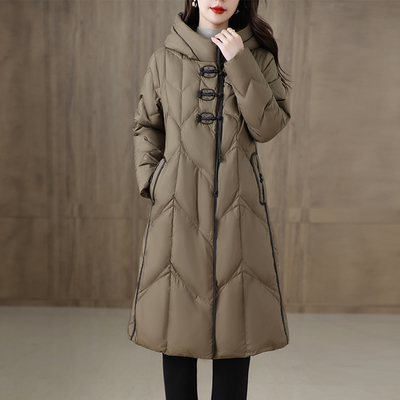 羽绒服鹅绒新中式大码连帽盘扣