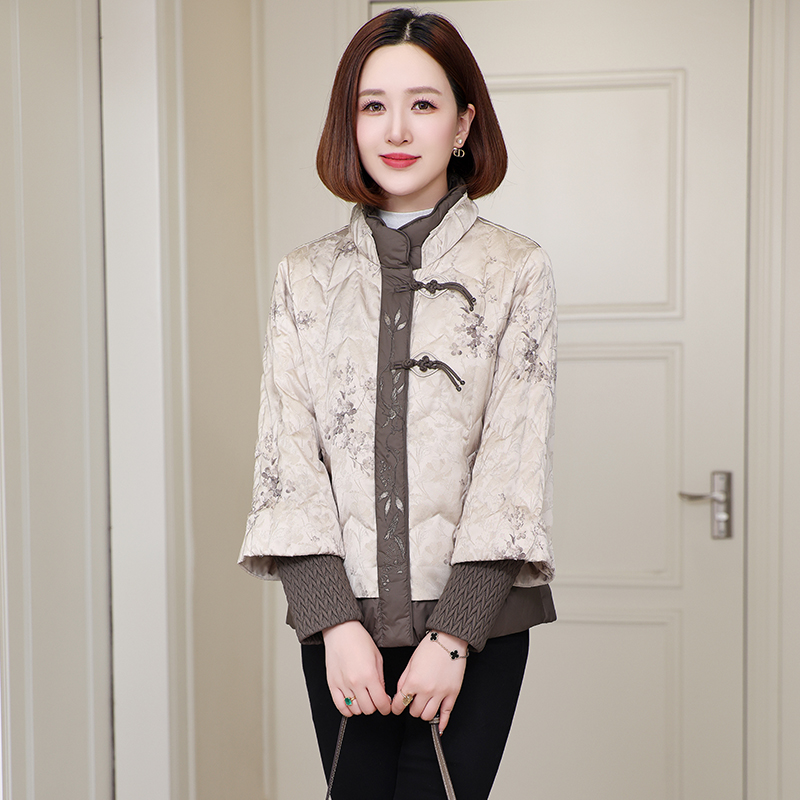 羽绒服鹅绒新中式复古刺绣