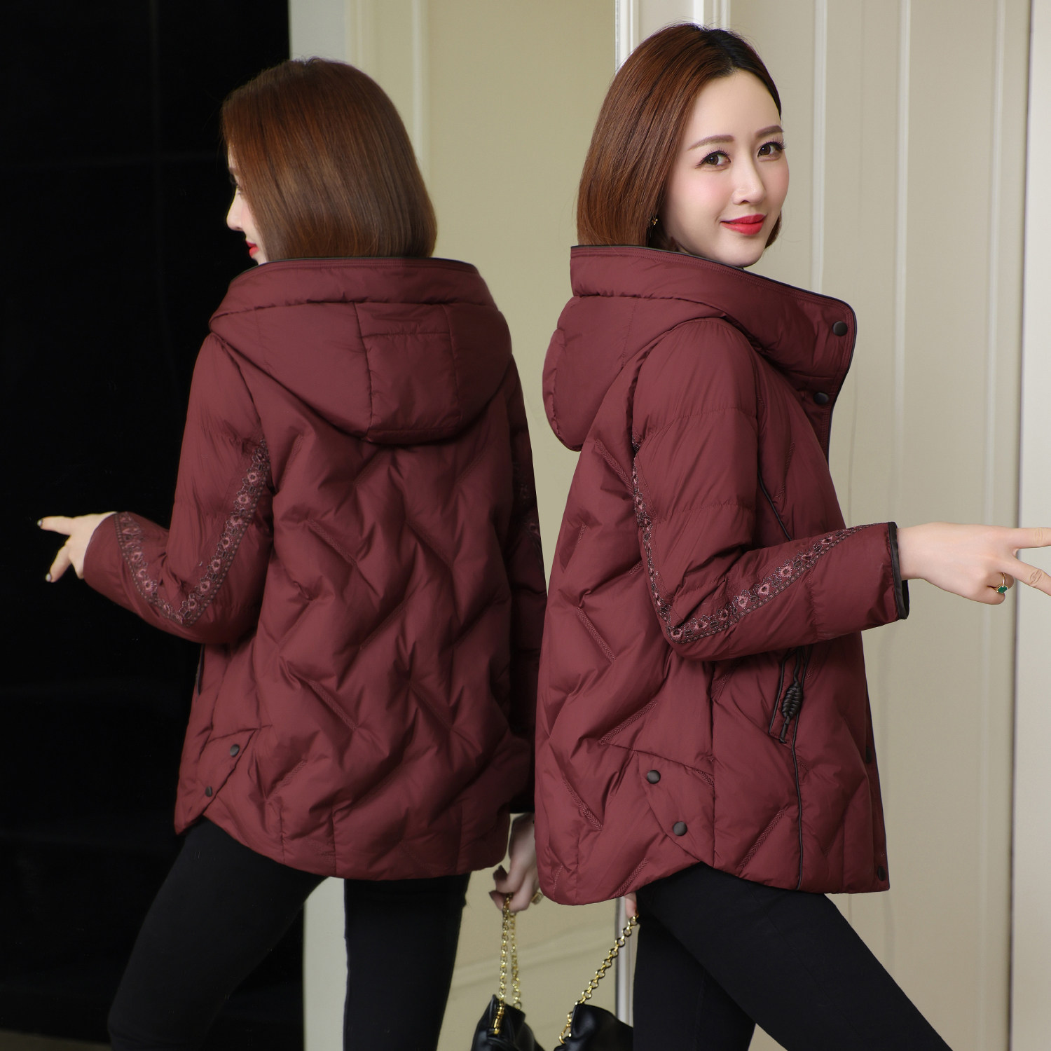 2025冬高端品牌加厚羽绒服女时尚妈妈装大码宽松连帽鹅绒保暖外套,女装/女士精品,羽绒服,淘宝优惠券,粉丝福利购,淘宝优惠卷