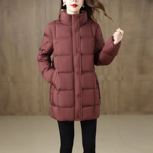 高端白鸭绒中长款羽绒服