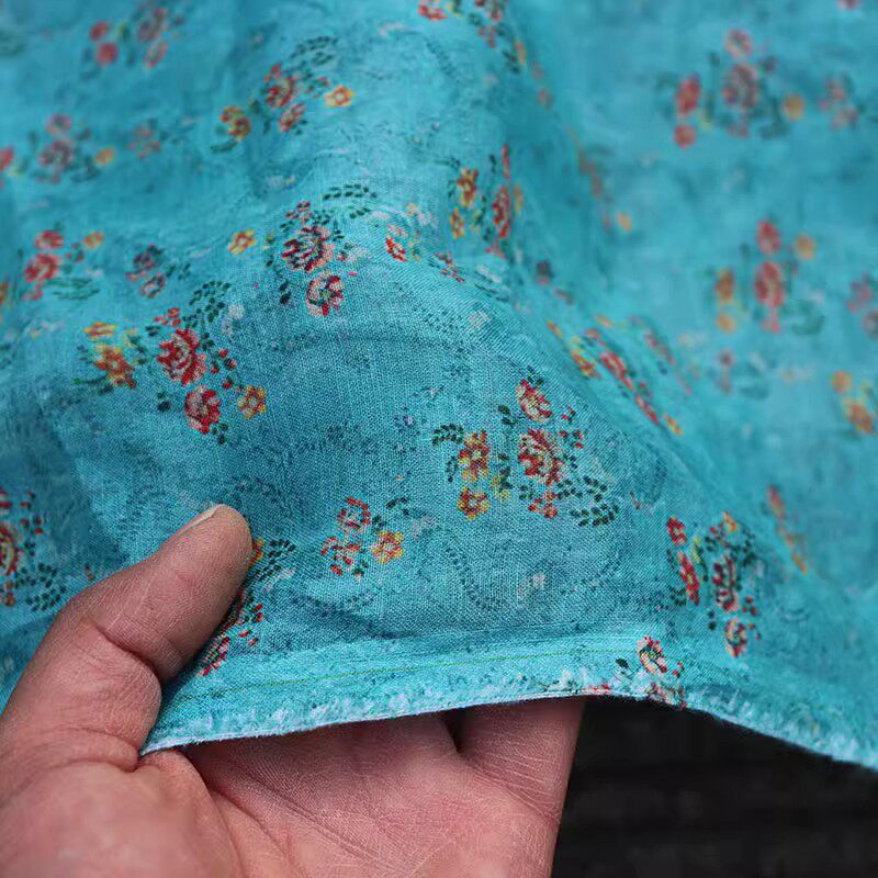 静水高支纯苎麻数码印花布料面料女服装袍子连衣裙夏季薄西装小衫高性价比高么？