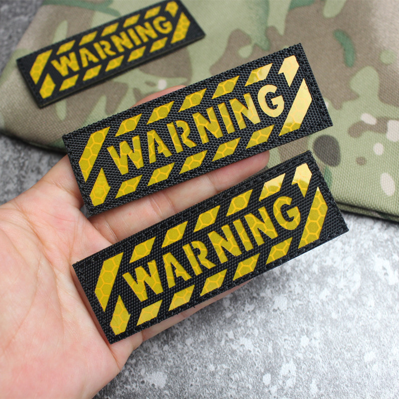 warning斑马线警告黄色魔术贴章