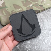 激光切割刺客信条符号魔术贴章8x8厘米方形臂章个性 背包贴士气章