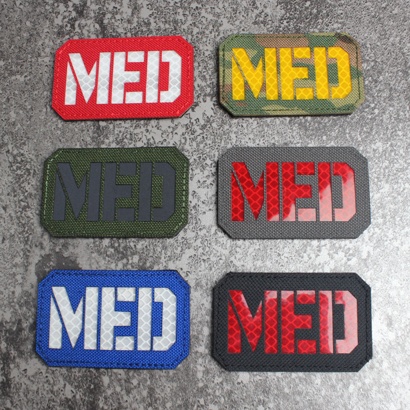 MED反光魔术贴章激光IR反光贴章个性帽贴背包贴战术士气章头盔贴