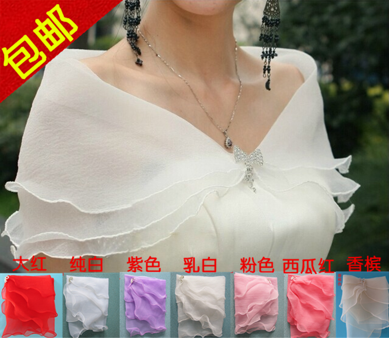 加厚白色/红色薄/厚款防晒夏季/冬季婚纱礼服伴娘新娘毛披肩包邮