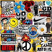 小雏菊GD权志龙雏菊韩国爱豆应援行李箱创意贴画防水装 饰贴30枚