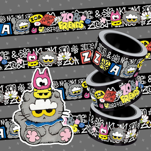 贴画5米 原创ZOA小蓝猫雏菊GD权志龙韩团爱豆行李箱防水贴纸卷装