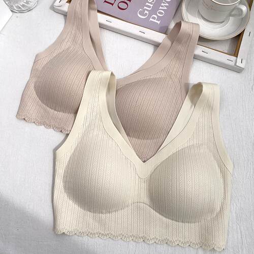 宽肩带云感提花无钢圈美背文胸