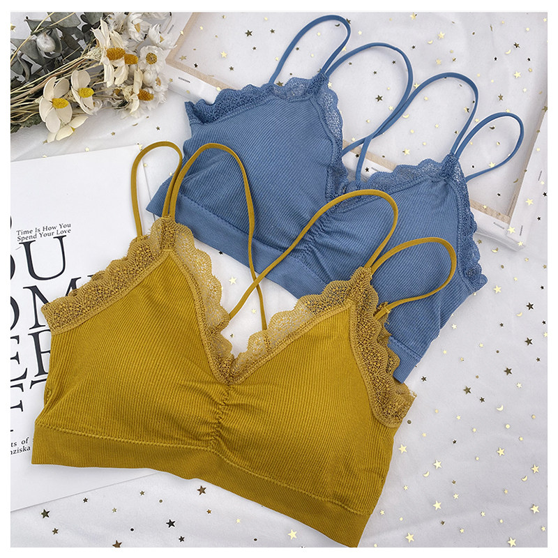 黛美芮7316-1爆款小胸聚拢防走光打底抹胸蕾丝肩带性感文胸裹胸女 - 糖果甜心 高端内衣店出品