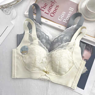 古妃1088超薄无钢圈大胸显小文胸透气半月衬上托聚拢收副乳内衣女