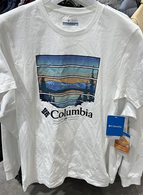 哥伦比亚春夏新款户外男棉质舒适吸汗透气圆领短袖T恤AE2959