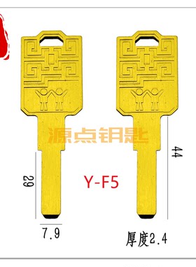 F5 大方柄 多轨道钥匙坯 新款土豪金 HDAR 京京 源点钥匙