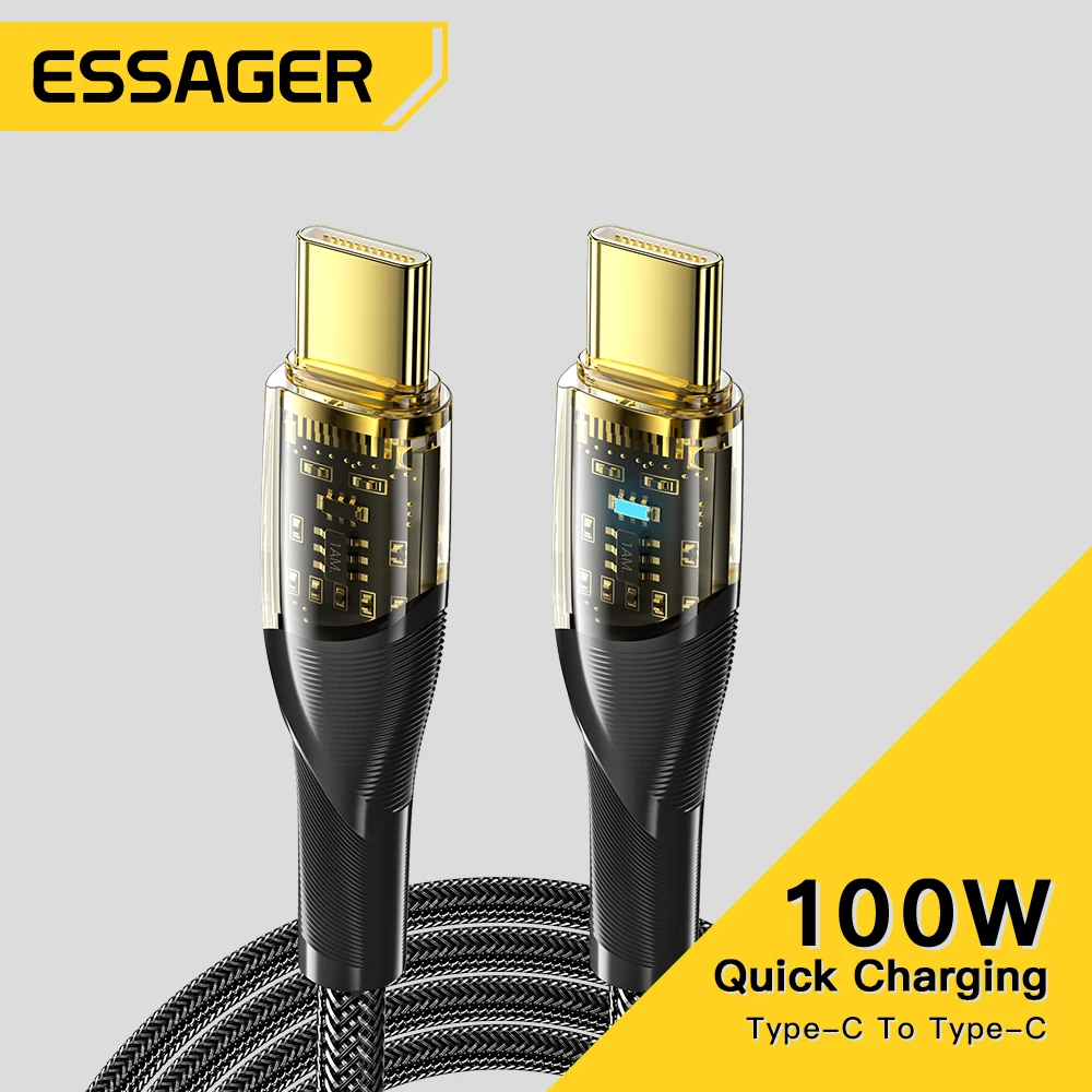 Essager PD 100W USB Type C Cable For iPhone Samsung Huawei Xiaomi POCO Macbook Lightning Wire Cord