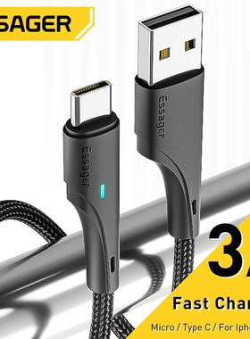Essager 3A USB Type C Cable Fast charging Micro Cable For Xiaomi Realme Redmi Oneplus Huawei Iphone