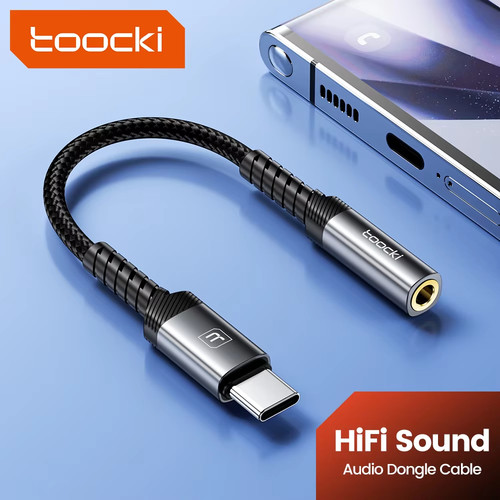 Toocki iP/USB Type C to 3.5mm Jack HiFi Audio Dongle Cable Adapter Male to Female Headphone AUX