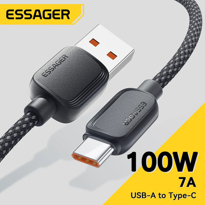 Essager 7A 100W USB Type C Cable For Xiaomi Oneplus Samsung Huawei Honor 88W Fast Charging Charger