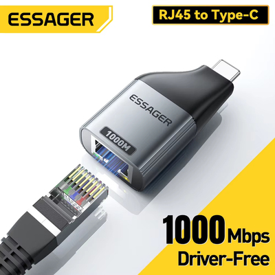 Essager Type-C to Ethernet Adapter 100/1000Mbps Gigabit