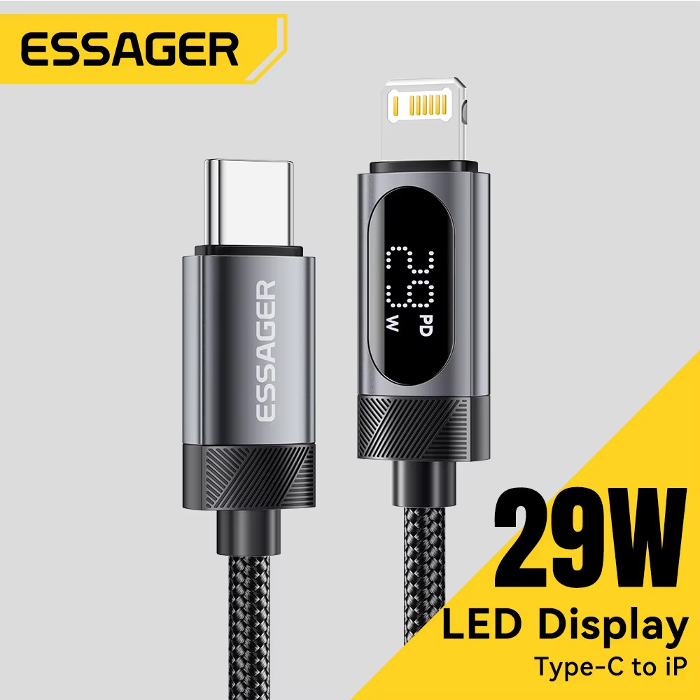 Essager Digital Dispaly USB C Cable For iPhone14 13 12 11 Pro Max  iPad Macbook Type C To Lighting,3C数码配件,手机数据线,淘宝优惠券,粉丝福利购,淘宝优惠卷