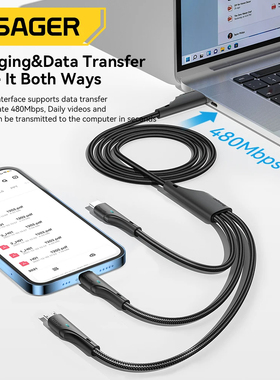 Essager 3 in 1 USB Type C Cable Micro USB Wire Charger For iPhone 14 13 12 X Pro Max Samsung Xiaomi