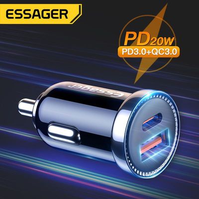Essager Mini 20W USB QC 3.0 Car Charger For iPhone 11 12 13 Pro Max Huawei Xiaomi OPPO VIVO Samsung