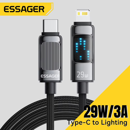 Essager Type C To Lighting Cable PD 29W Charging Wire For iPhone14 13 12 Pro Max Digital Display