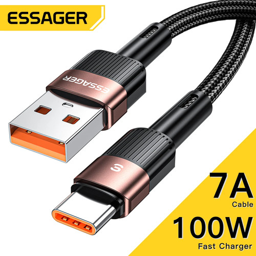 Essager 7A USB Type C Cable For Realme Oneplus OPPO Huawei Samsung 100W For iPhone SE 8 7 6 Plus2.4A