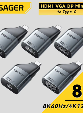 Essager USB-C to HDMI DP VGA Mini DisplayPort Adapter 4K 8K