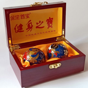 景泰蓝45-55mm保定铁球健身球手握保健球特产空心铁球老年人练手