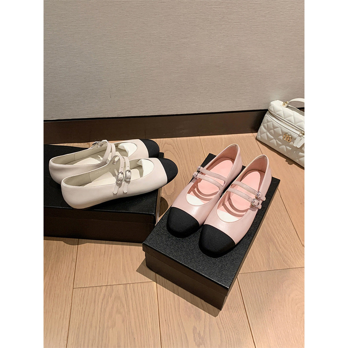 一字带小香风玛丽珍鞋女春季2026新款拼色单鞋女法式平底芭蕾鞋子,女鞋,浅口单鞋,淘宝优惠券,粉丝福利购,淘宝优惠卷