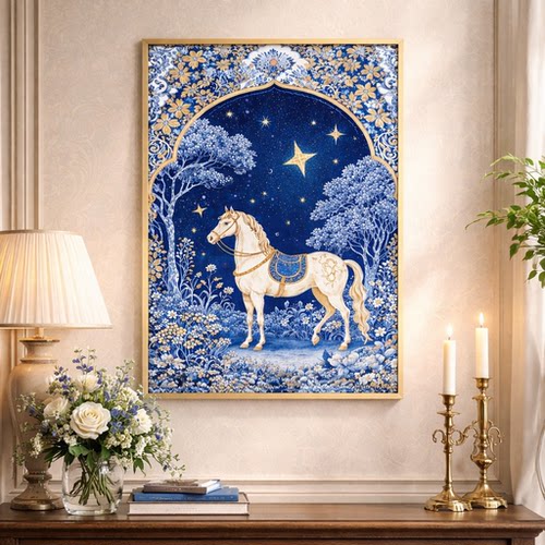 马到成功装饰画轻奢玄关画走廊过道壁画客厅挂画北欧麋鹿