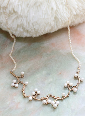 原创设计师复古毛衣链淡水珍珠