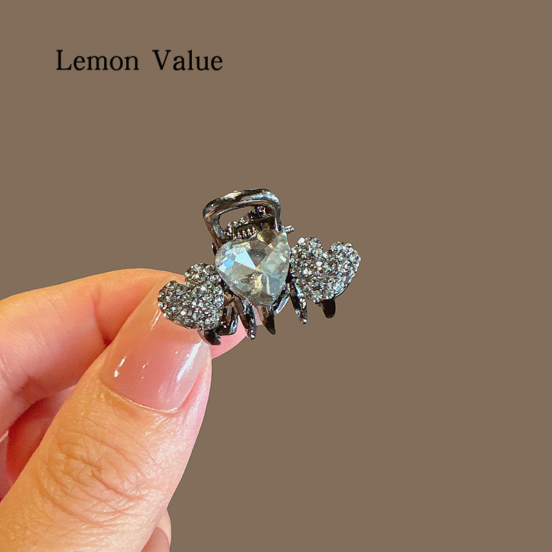 Lemon Value爱心水钻小号发夹精致发卡女成人夹子刘海小抓夹头饰