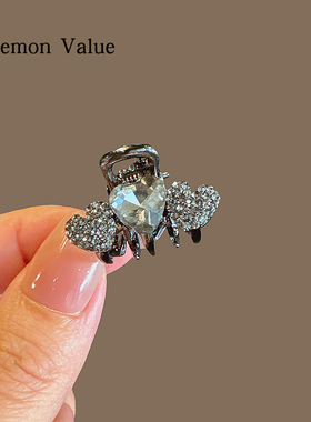 Lemon Value爱心水钻小号发夹精致发卡女成人夹子刘海小抓夹头饰