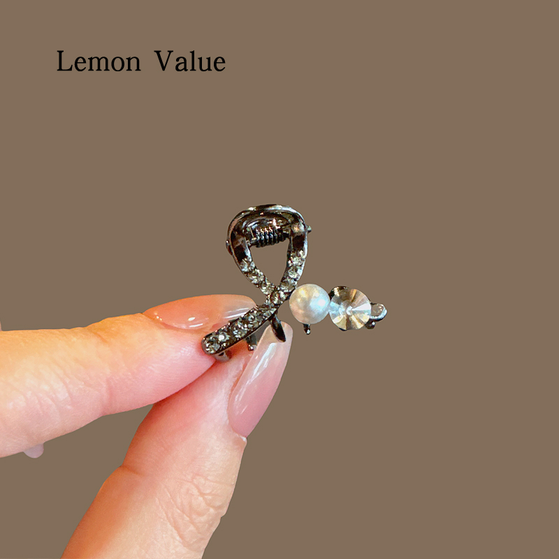 Lemon Value水钻小号抓夹高级感珍珠发夹小号刘海边夹简约碎发夹