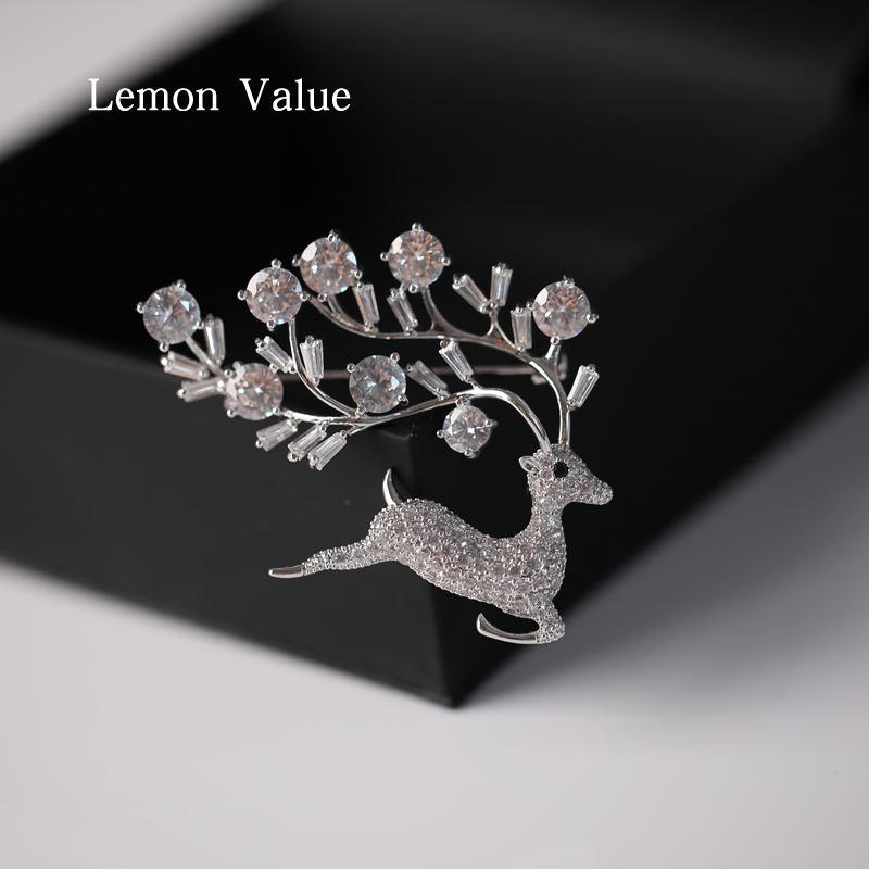 Lemon Value一路有你小鹿胸针精女西装毛衣外套别针圣诞配饰胸花