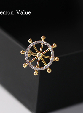 Lemon Value定制高档胸针一帆风顺海军船舵西装个性日韩别针配饰