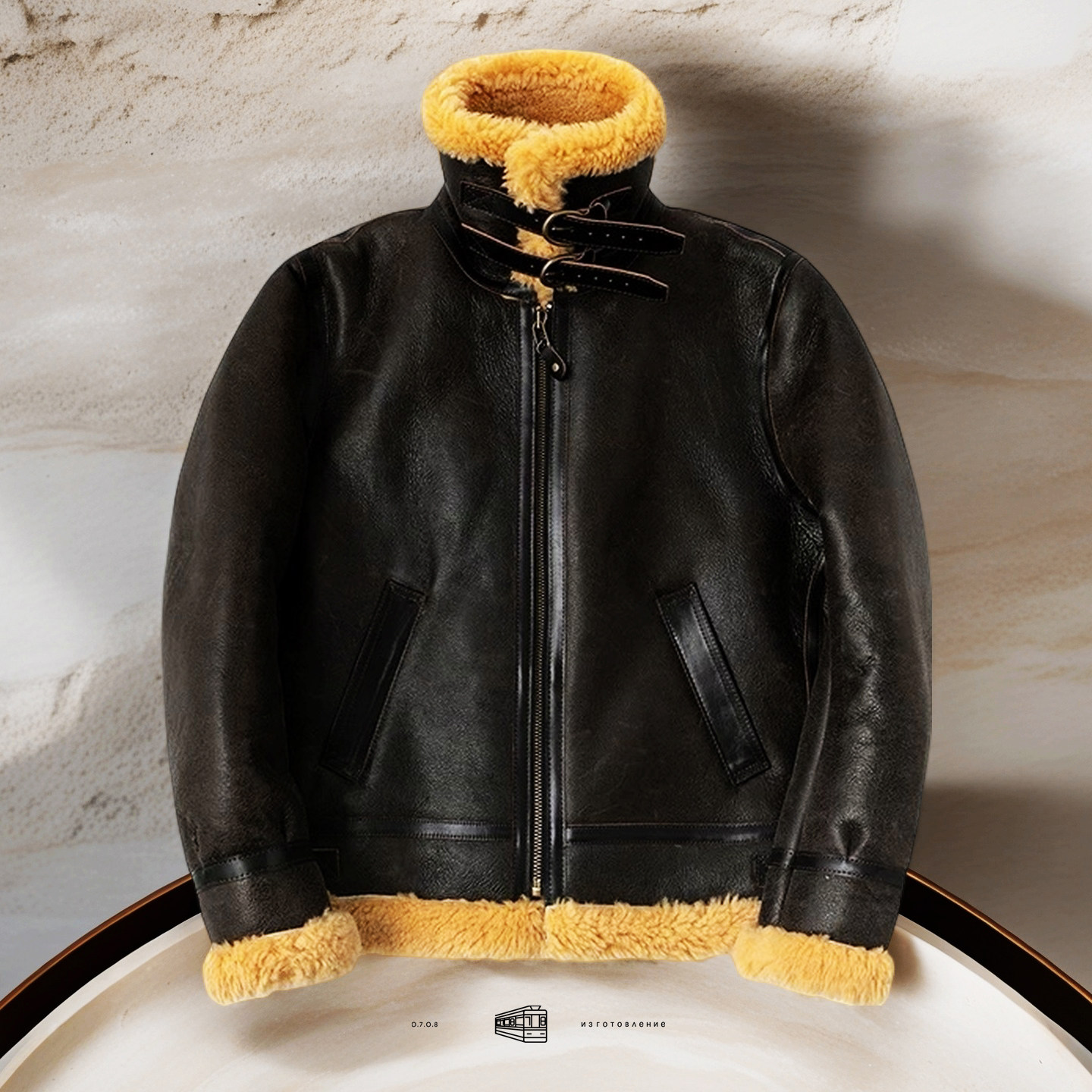 北欧风 原生态羊皮毛一体蜡感棕羊毛领男士外套皮夹克 男皮草,男装,皮草,淘宝优惠券,粉丝福利购,淘宝优惠卷