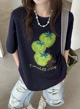 ZW卓娃2026春夏新款卡通图案减龄宽松显瘦大版百搭短袖T恤女上衣