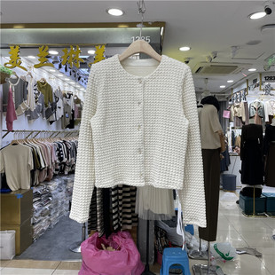 单排扣百搭外套F2558 短款 摩登mdeng小香风气质开衫 2025秋新款