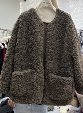 摩登mdeng爆款羊羔毛上衣外套女2025冬季时尚气质皮毛一体9688